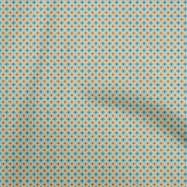 oneOone Polyester Spandex Yellow Fabric Asian Ikat Sewing Material Print Fabric by The Yard 56 Inch Wide