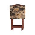 thumbnail image 4 of Linon Ensemble de Table à Plateau Pliant en Faux Marbre de Cinq Pièces avec Support en Bois Brun, 4 of 18