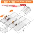 thumbnail image 2 of Spice Drawer Organizer, 4 Tier- 4 Pack Clear Acrylic Drawer Seasoning Organizer, Expandable Kitchen Spice Rack Organizers and Storage for Drawer (Jars not included), 2 of 4