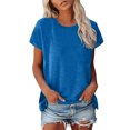thumbnail image 1 of Hiiyo T-Shirt pour Femme à Manches Courtes, Col Rond, T-Shirt d'Été Décontracté, Tailles P-5TG, 1 of 6