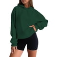 thumbnail image 1 of Ladies Hoodies Fall Solid Oversize Hoodie Basic Pullover Sweatshirt Long Sleeve Drop Shoulder Design Oversized Sweatshirt Women Green XS, 1 of 6
