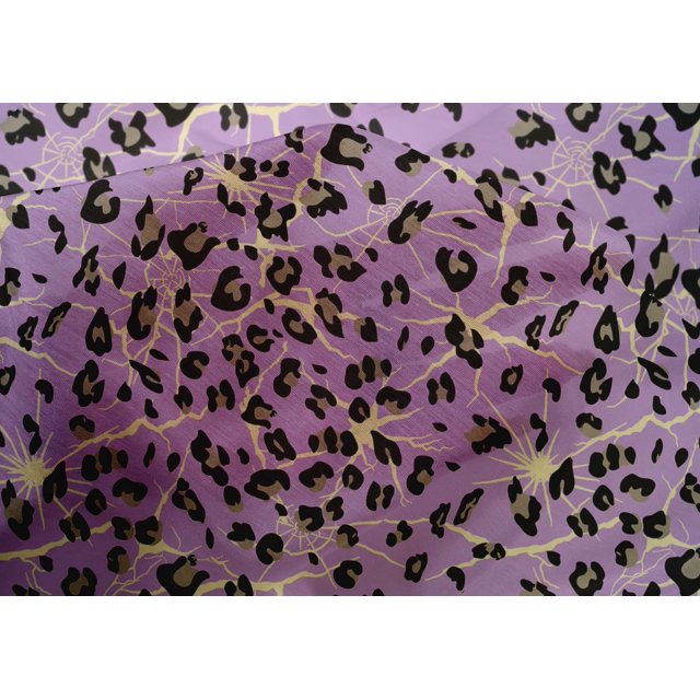 oneOone Cotton Silk Fabric Leopard Animal Skin Print Sewing Fabric BTY 42 Inch Wide