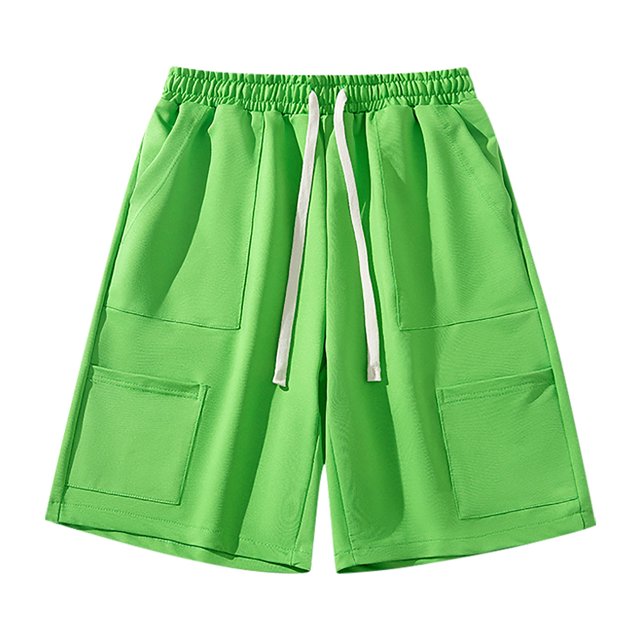 Men's Sports Shorts Multiple Pockets Running Training Basketball Shorts(Green,XL)