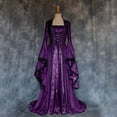 thumbnail image 2 of Fridja Robe de Princesse à Manches Trompette de Couleur Unie de Style Rétro pour Femmes, 2 of 5