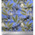 thumbnail image 1 of Soimoi Cotton Cambric Fabric Leaves & Lemur Animal Printed Fabric 1 Yard 56 Inch Wide, 1 of 3