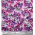thumbnail image 3 of Soimoi Gray Poly Georgette Fabric Flower Watercolor Printed Craft Fabric by The Yard 42 Inch Wide, 3 of 5