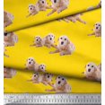 thumbnail image 2 of Soimoi Polyester Crepe Fabric Golden Retriever Dog Print Fabric by Yard 42 Inch Wide, 2 of 3