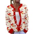 thumbnail image 2 of Wiyuqeen Santa Clubs Womens Cardigans Merry Christmas Long Sleeve Knit Cardigans Funny Xmas Print Button Down Sweaters Plus Size Fall Jacket Coats, 2 of 3