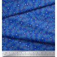 thumbnail image 2 of Soimoi Blue Georgette Viscose Fabric Snowflake & Red Berries Fruits Print Sewing Fabric Yard 42 Inch Wide, 2 of 6