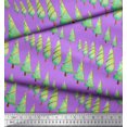thumbnail image 2 of Soimoi Purple polyester Crepe Fabric Christmas Tree Print Fabric by Yard 42 Inch Wide, 2 of 3