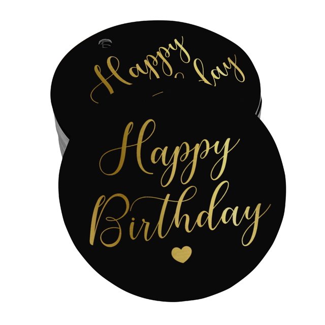 Inkdotpot Gold Foil Paper Hang Tags Happy Birthday Favor Tags 100 Pieces