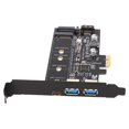 thumbnail image 5 of 2X Dual USB3.0 & Type-C M.2 PCIe Adapter M2 SSD SATA B Key to PCI-E Controller Converter Riser Card for 2280 2260 2242, 5 of 5