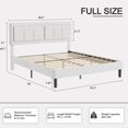 thumbnail image 2 of VECELO Full Bed Frame with Adjustable Height Headboard, Upholstered Button Tufted Platform Bed for Bedroom, No Box Spring Needed, Easy Assembly, White, 2 of 8