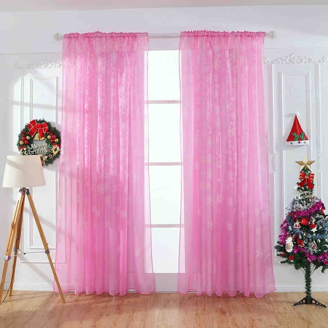 EGNMCR Christmas Decorations, Christmas 140x100cm/55.1x39.4inches 2pcs The Exquisite Christmas Style Window Drapery Festive Decorations Making The Window Wear The Coat Of Christmas Polyester Curtain
