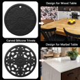 thumbnail image 3 of Silicone Trivets for Hot Pots and Pans Silicone Trivet Mat Set with 3 Carved Patterns Hot Pot Holder Hot Pads Kitchen Pans and Pots Set Hot Pads Pot Holders, 3 of 6
