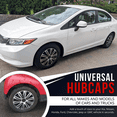 thumbnail image 4 of Wheel Cover Kit, 14 Inch Hubcaps Set of 4 Automotive Hub Caps with Universal Snap-On Retention Rings, 2-Tone ABS Plastic Black and Silver Rim Covers for All Makes, Models (SG-5083-DP-14), 4 of 7