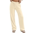 thumbnail image 1 of Womens Joggers Women's High Waist Casual Drawstring Pants Basic Solid Color Trousers for Daily Wear Comfortable Pants for Spring Fall Winter Season Size M, 1 of 5