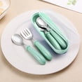 thumbnail image 1 of Uuiauoio Stainless Steel Foldable Travel Utensil Set Portable Spoon Fork and Storage Box Camping Hiking Picnic Office Lunch Compact Reusable Tableware Kit, 1 of 6