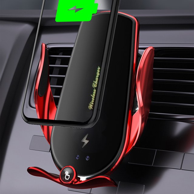 LSLJS Wireless Car Charger Mount for Car Vent 15W Fast Charging Auto- Clamping Car Hands Phone Holder Mount for Smartphone IOS & Android, Phone Holder