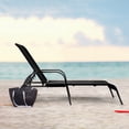 thumbnail image 3 of Gymax Chaise Longue Inclinable Réglable pour Patio/jardin Extérieur avec Accoudoirs, Noire, 3 of 9