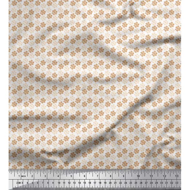 Soimoi Poly Georgette Fabric Floral Shirting Print Sewing Fabric Yard 52 Inch Wide