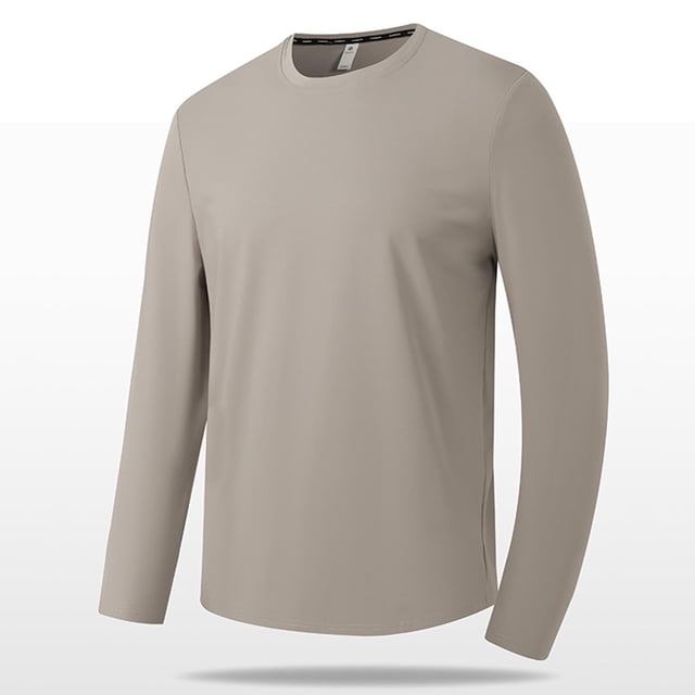 AherBiu T-Shirts à Col Rond pour Hommes à Manches Longues Grande Taille Légers Décontractés Ajustés Tee-Shirts