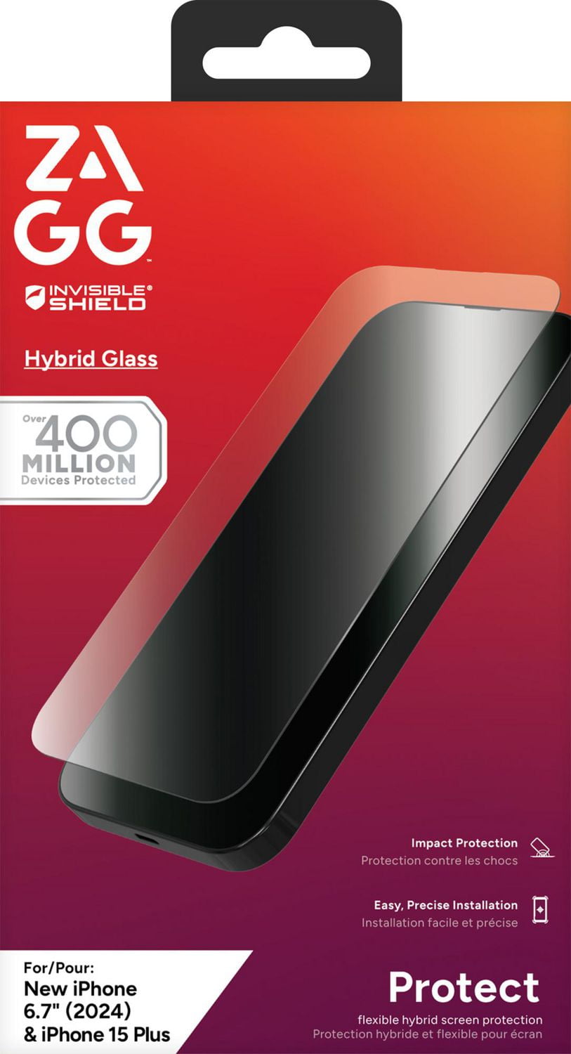 Zagg InvisibleShield Hybrid Glass for iPhone 16Plus/15Plus