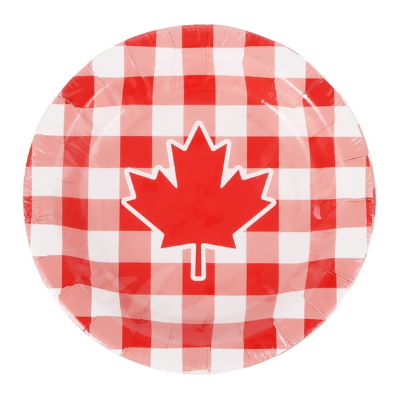 Way to Celebrate! Canada Day Maple Leaf Paper Dessert Plates, 12ct