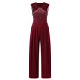 thumbnail image 3 of Combinaison Sans Manches Unie à Taille Haute pour Femmes avec Poches, Décontractée, Jambe Grand, Ample et Grand, Barboteuse, Robe Maxi, 3 of 8