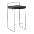 thumbnail image 3 of Heavenly Collection Black PU Stool with Stainless Steel Frame SET OF 3, 3 of 4