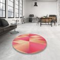 thumbnail image 4 of Ahgly Tapis Rond Lavable en Machine Intérieur Transitionnel Rouge Cramoisi, 5 Pieds Rond, 4 of 7