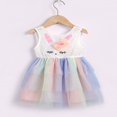 thumbnail image 2 of MesaSe Robe de Pâques Sans Manches en Maille pour Bébé Filles Contraste Couleur Pailletée Bunny une-Pièce Robe d'Été Rose 3-4 Ans, 2 of 8