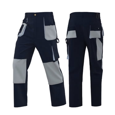 Erwazi Men's Utility Work Heavy Duty Construction Workwear Pants Carpenter Knee Reinforcement Trousers Color Block Safety Pants with Multi Pocket