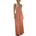 thumbnail image 1 of Faithtur Robe d'Été de Femmes Cami Couleur Unie Bretelles Spaghetti Taille Découpe Ouverte Dos Longue Robe, 1 of 9