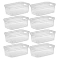 thumbnail image 1 of Sterilite 4.25 x 8 x 12.25 Inch Storage Bin with Carry Handles, (8 Pack), 1 of 7
