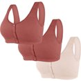 thumbnail image 1 of biudgviw Front Closure Bras for Women 3 Pc Wireless Support Full Coverage Cotton Bras Comfortable Everyday Bralettes, 1 of 2