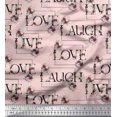thumbnail image 1 of Soimoi Modal Satin Fabric Floral Love Text Decor Fabric Printed Yard 42 Inch Wide, 1 of 1