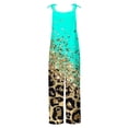 thumbnail image 5 of LOVZFMLL Combinaison pour Femme, Imprimée d'Été Sans Manches, Dos Nu, Ample, Longue, Verte, m, 5 of 5