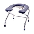 thumbnail image 1 of TISHITA Bathroom Toilet Seat Commode Stool Strong Load Capacity Comfortable Non-Slip Pad Black 33cm High, 1 of 8