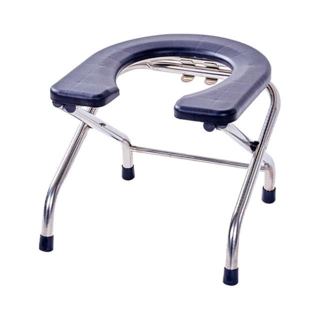 TISHITA Bathroom Toilet Seat Commode Stool Strong Load Capacity Comfortable Non-Slip Pad Black 33cm High