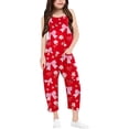 thumbnail image 1 of Girls Romper Bow Print Rompers for Girls Spaghetti Strap Rompers with Pockets Girl Clothes 5-6 Y, 1 of 6
