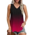 thumbnail image 2 of Plebaso Womens Tank Tops V Neck Gradient Lightweight Eyelet Shirts Flowy Loose Summer Sleeveless Blouses, 2 of 7