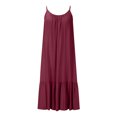 thumbnail image 3 of Robe Maxi pour Femmes Décontractée d'Été Sans Manches à Bretelles Spaghetti, Robe Soleil à Volants à Étages Fluide de Plage Boho Longue, 3 of 6