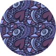 thumbnail image 1 of Ahgly Company Tapis Rond Lavable en Machine Intérieur Transitionnel Bleu Ardoise Moyen, 7 Pieds Rond, 1 of 7