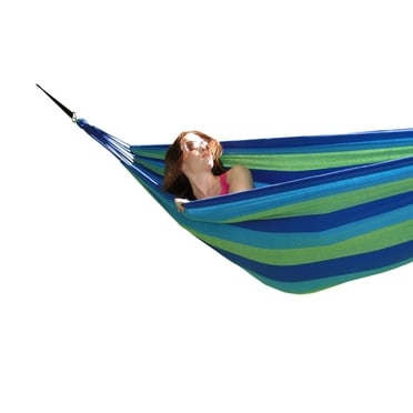 Hamac Double de Style Brésilien de Luxe - Bleu Vert