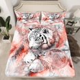 thumbnail image 2 of Tiger Ensemble de Draps pour Enfants Garçons Filles, Ensemble de Literie Boho Attrape-Rêves Animalier Draps de Lit Faune Forestière Format Simple, Plume Tribale Attrape-Rêves 1 Drap-Housse 1 Drap Plat 1 Taie d'Oreiller, 2 of 7