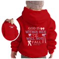 thumbnail image 4 of FAOWME Sweat à Capuche Décontracté pour Garçons et Filles Imprimé Mignon Manches Longues Rouge 3-4 Ans, 4 of 5