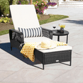 thumbnail image 1 of Gymax Adjustable Patio Rattan Lounge Chair Chaise Recliner w/ Cushion & Pillow, 1 of 10