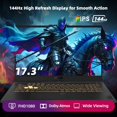 thumbnail image 3 of ASUS TUF F17 17.3" 144Hz FHD(1920 x 1080)IPS Gaming Laptop, Intel Core i7-13620H, GeForce RTX 4060, 32GB DDR5 2TB SSD, Win 11 Home, RGB Keyboard, Dolby Atmos Audio, MUX Switch, 3 of 9