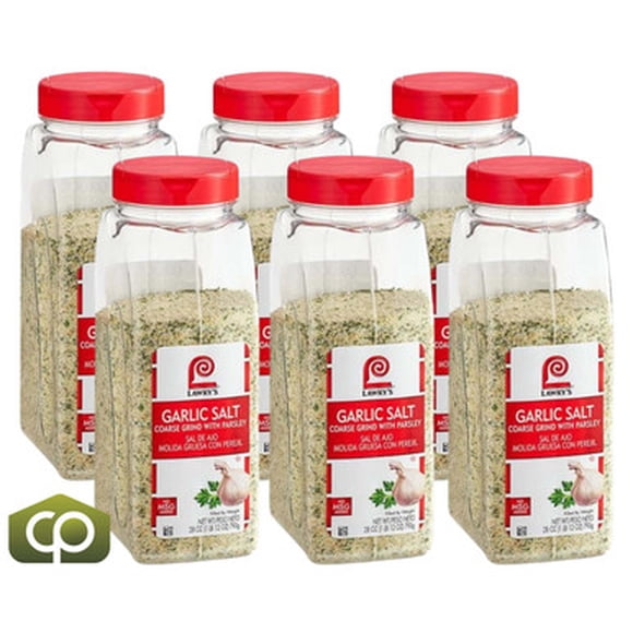 Lawry's Sel d'Ail à Mouture Grossière Professionnelle avec Persil – Base Aromatique Texturée et Accents Verts à Placage à Fort Impact, Bouteille Shaker de 28 oz – Lot de 6/caisse, Paquet Principal